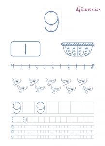 Számok gyakorlása 1-től 10-ig: 9