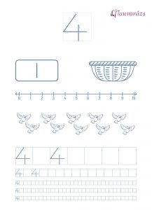 Számok gyakorlása 1-től 10-ig: 4