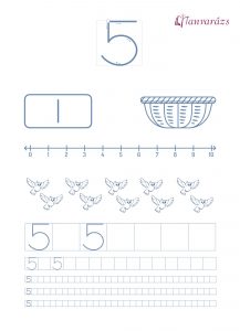 Számok gyakorlása 1-től 10-ig: 5