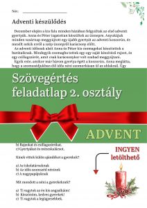 Szövegértés feladatlap / Advent