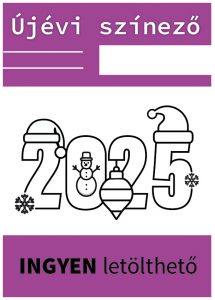 Színezhető 2025 felirat gyerekeknek – Újévi kreatív ötlet