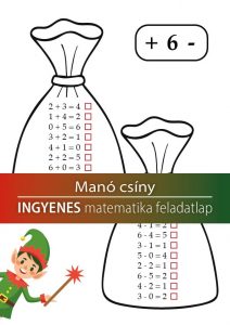 Manó csíny, számolás gyakorlása – matematika feladatlap elsősöknek