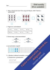 Félévi matematika felmérés első osztályosoknak – Gyakorlás 10-es számkörben