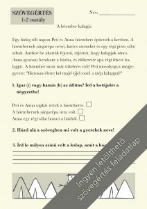 Egyszerű szövegértés feladatlap elsősöknek és másodikosoknak (hóember)