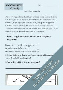 Egyszerű szövegértés feladatlap elsősöknek és másodikosoknak (kismadár)
