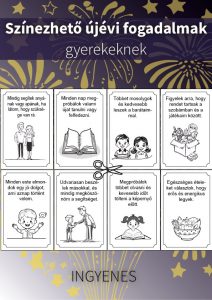 Újévi fogadalomkártyák gyerekeknek – Kivágható és színezhető kreatív ötlet
