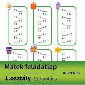 Tavaszi matematika feladatlap első osztályosoknak – A 11 bontása játékos formában. Nyomtatható matek feladatlap tavaszi virágmintákkal, pótlás gyakorlásához a 11-es számkörben.