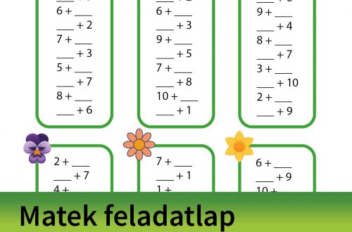 Tavaszi matematika feladatlap első osztályosoknak – A 11 bontása játékos formában. Nyomtatható matek feladatlap tavaszi virágmintákkal, pótlás gyakorlásához a 11-es számkörben.