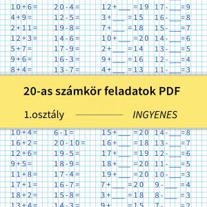 20-as számkör feladatok PDF – ingyenes matematika feladatlap első osztályosoknak