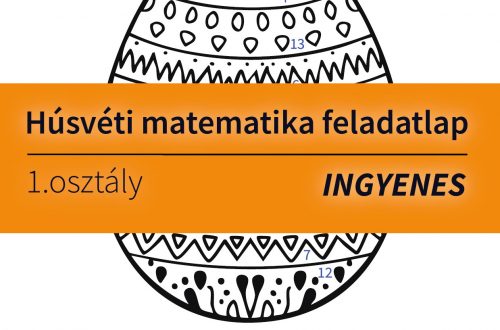 Színes húsvéti matek feladatlap első osztályosoknak, amely összeadást és kivonást tartalmaz a 13-as számkörben, színezős játékkal.