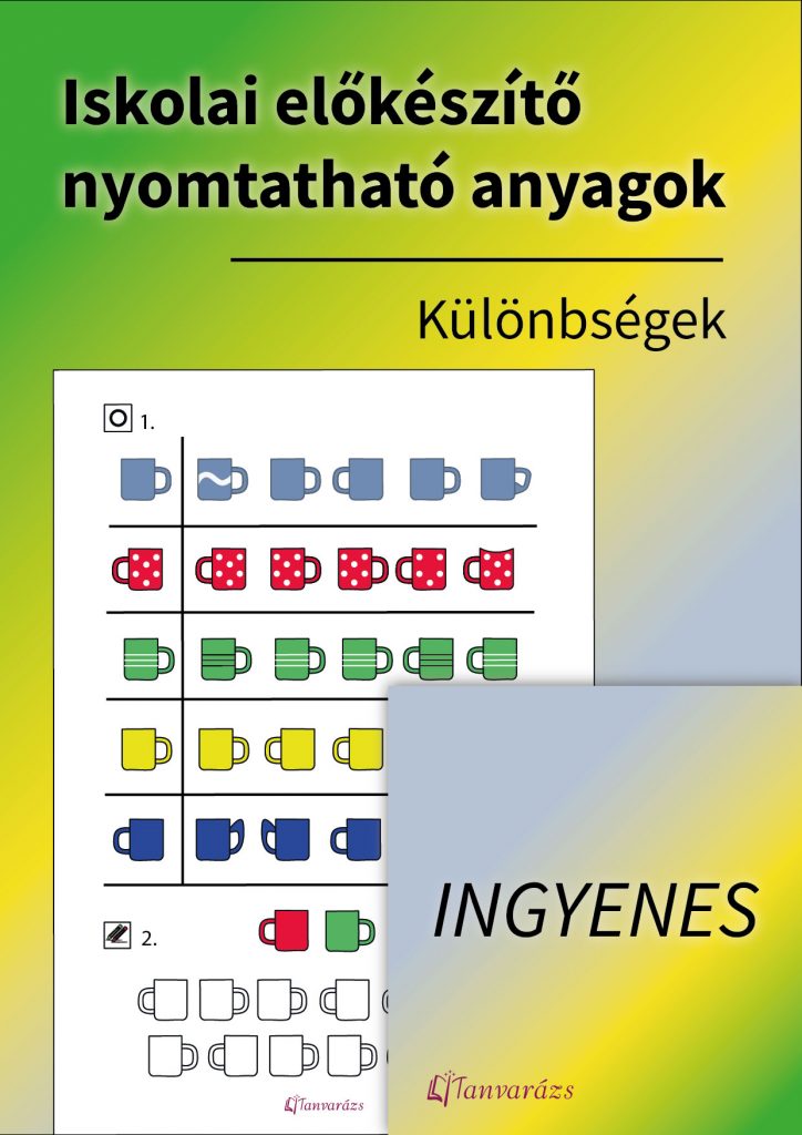 Iskolai előkészítő nyomtatható anyagok – különbségek megfigyelését fejlesztő feladatlap óvodásoknak és kisiskolásoknak.
