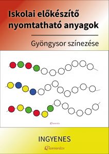 Nyomtatható iskolai előkészítő gyöngysor színező játék óvodásoknak. A gyerekeknek ki kell találniuk a mintázat szabályát, majd folytatniuk kell a megfelelő színekkel.