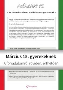 Március 15-e gyerekeknek – nyomtatható munkalap az 1848-as forradalom eseményeiről és jelentőségéről.