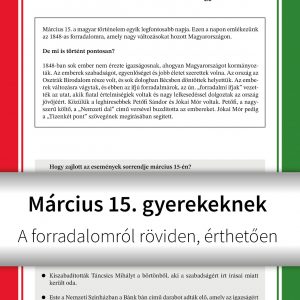 Március 15-e gyerekeknek – nyomtatható munkalap az 1848-as forradalom eseményeiről és jelentőségéről.