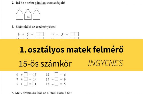 Első osztályos matek felmérő – csökkenő sorba rendezés, páros és páratlan számszomszédok, összeadások, kivonások a 15-ös számkörben.