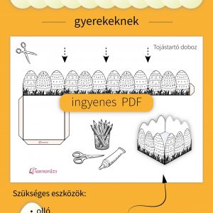 Kivágható tojástartó doboz minta – kézműves ötletek húsvétra gyerekeknek