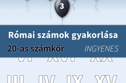 Játékos római számok gyakorlása – Színezős feladatlap 20-as számkörben. Különböző színű lufikon arab számok szerepelnek, a gyerekeknek pedig a megfelelő római számot kell az adott színnel kiszínezni. Ingyenesen letölthető oktatási segédanyag első és második osztályosoknak.