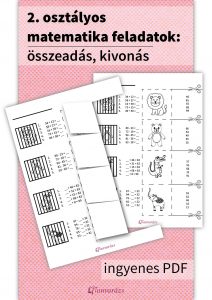 Kivágható feladatlap: 2. osztályos matematika feladatok összeadáshoz és kivonáshoz, állatkerti állatokkal.