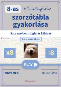 8-as szorzótábla gyakorlása – interaktív online játék
