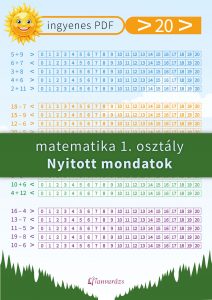 Matematika 1. osztály nyitott mondatok feladatlap – Számolás, színezés, ingyenes letöltés