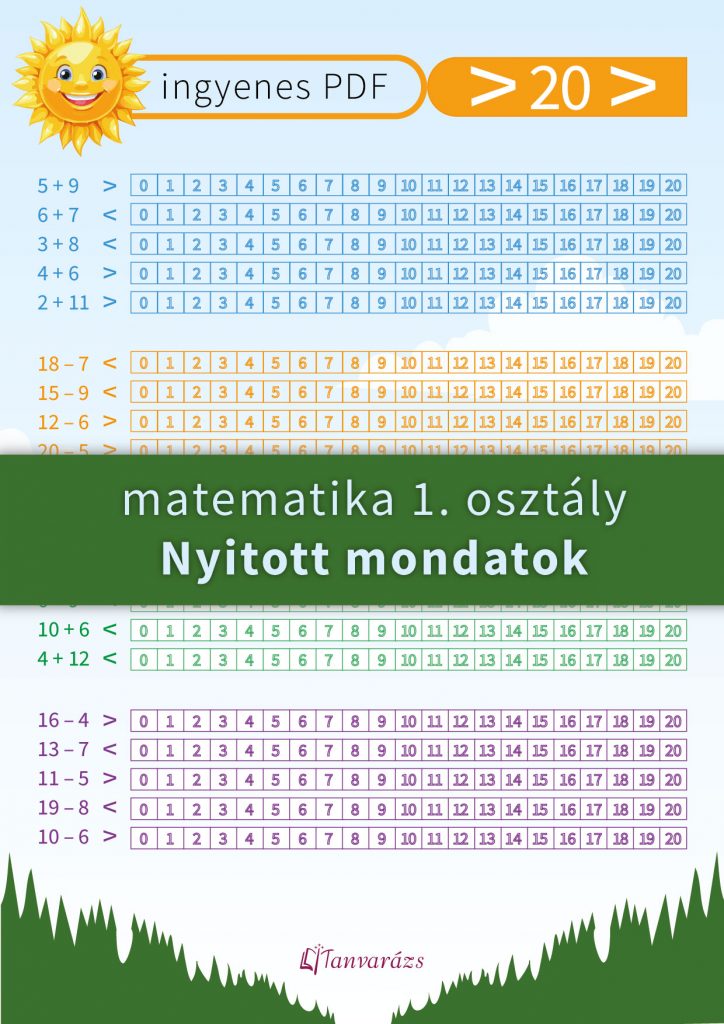 Matematika 1. osztály nyitott mondatok feladatlap – Számolás, színezés, ingyenes letöltés