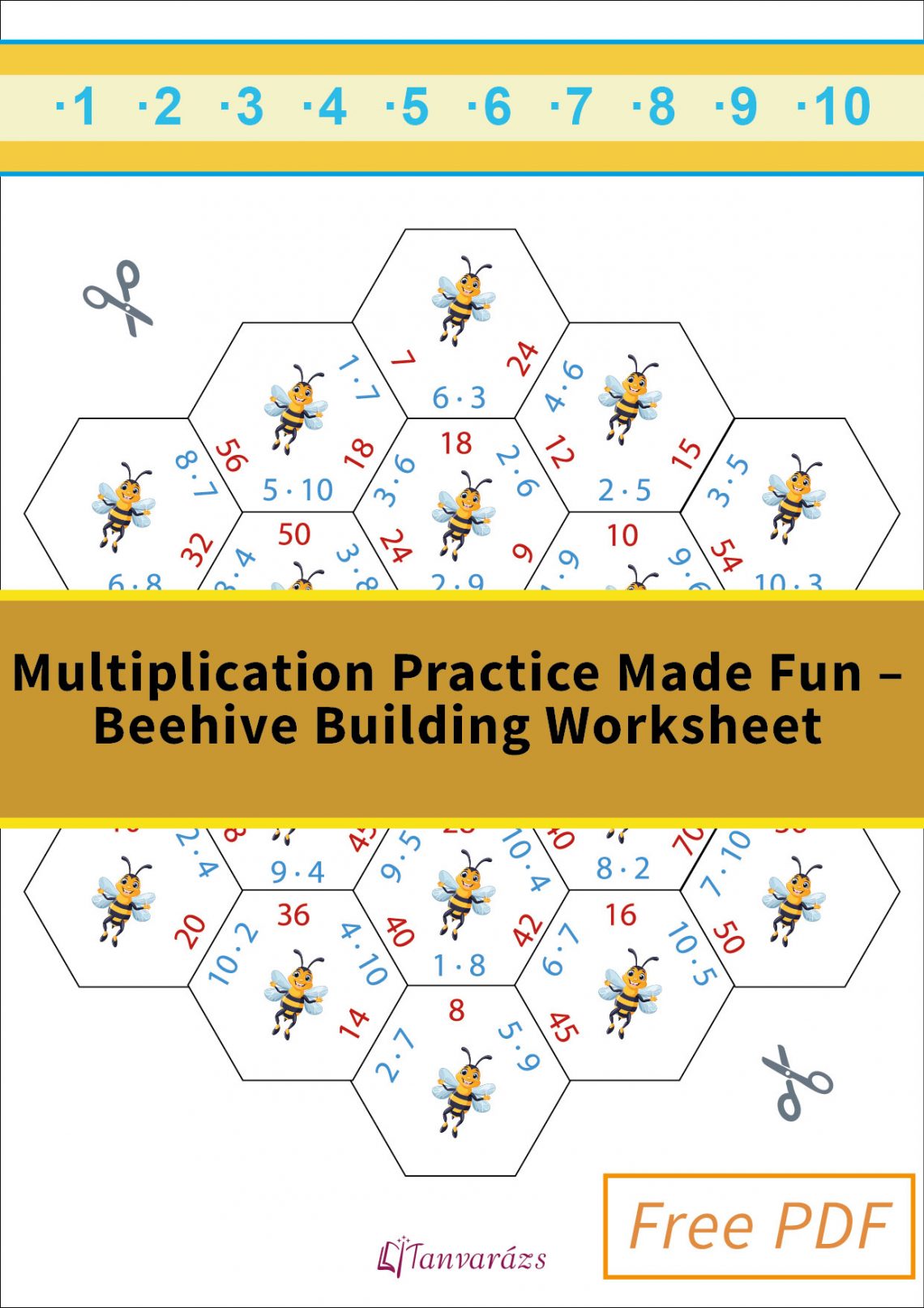 Fun Bee-Themed Multiplication Worksheet for Kids