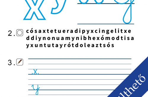 Első osztályos feladatlap x és y betűk írásához színezéssel.