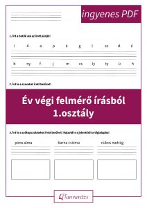 Év végi írás felmérő 1. osztályosoknak egyre nehezedő feladatokkal