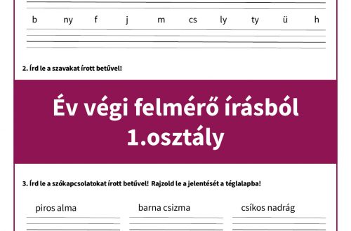 Év végi írás felmérő 1. osztályosoknak egyre nehezedő feladatokkal