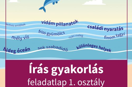 Írás gyakorlás első osztályosoknak, ahol a gyerekek hullámzó szókapcsolatokat másolnak.