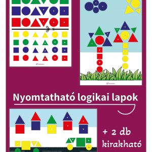 Kivágható, nyomtatható logikai lapok papírból, játékos formában, melyek segítik a gyerekeket a logikai készségeik fejlesztésében.