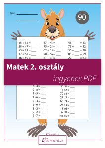 Matek 2. osztály feladatlap kapibara illusztrációval