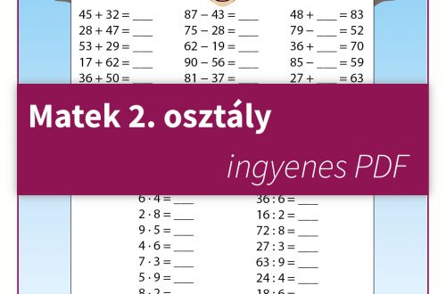 Matek 2. osztály feladatlap kapibara illusztrációval