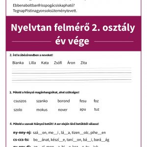 Nyelvtan felmérő 2. osztály – ingyenes letölthető PDF gyakorló feladatokkal