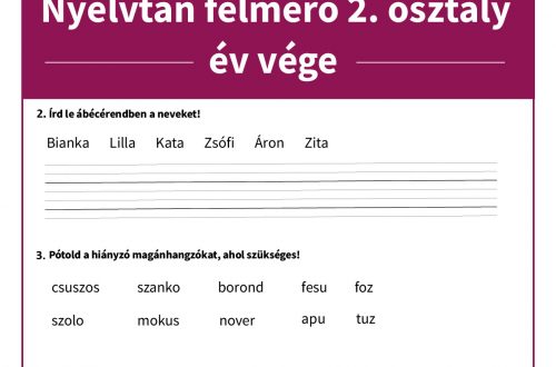 Nyelvtan felmérő 2. osztály – ingyenes letölthető PDF gyakorló feladatokkal