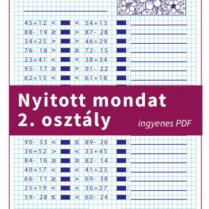 Nyitott mondat 2. osztály feladatlap – ingyenes PDF a 100-as számkörben.