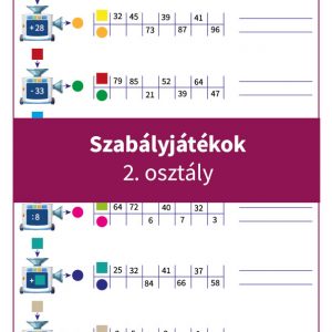 Szabályjátékok 2. osztály: a gyerekek matematikai készségeit fejlesztő játékos feladatlap, amely segít a számolási műveletek gyakorlásában.