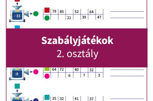 Szabályjátékok 2. osztály: a gyerekek matematikai készségeit fejlesztő játékos feladatlap, amely segít a számolási műveletek gyakorlásában.