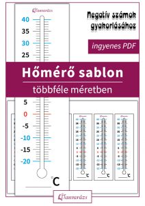 Ez a hőmérő sablon különböző méretekben segíti a gyerekeket, hogy vizuálisan is ábrázolni tudják a hőmérsékletet, ami segít a negatív számok megértésében.