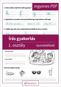 Ingyenes 1. osztályos írás gyakorlás nyomtatható feladatlap – Játékos és könnyed írásfejlesztés otthon és iskolában!