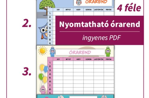 Nyomtatható órarend gyerekeknek színes, vidám figurákkal. Az egyik kis szörny a gyerekek körében most népszerű figura, így még szórakoztatóbb!