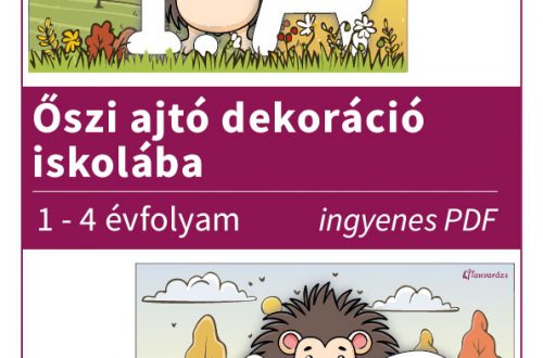 Őszi ajtó dekoráció iskolába – letölthető, színes, barátságos ajtódísz tanítóknak alsós osztályok számára