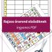 Rajzos órarend 1. osztály színes kivágható tantárgyakkal, segítve a gyerekeket a napirend megértésében és a tanulási rutin kialakításában.