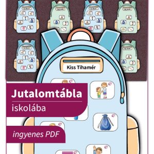 Papírból kivágható jutalomtábla iskolába, színes hátizsákokkal és taneszközökkel a gyerekek motiválásához