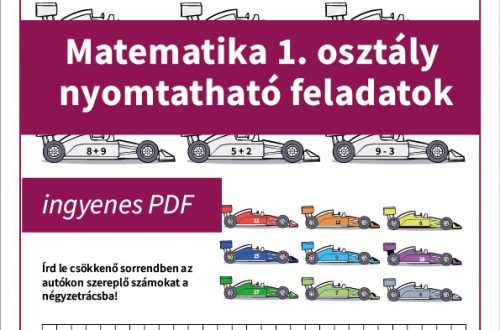 Forma 1 témájú matematika 1. osztály nyomtatható feladatok gyerekeknek, összeadás, kivonás, játékos formában.