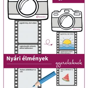 Nyári élmények feladatlap alsós gyerekeknek – fényképezőgépes, filmtekercses rajzolós pdf segítő kérdésekkel