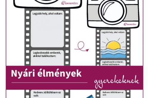 Nyári élmények feladatlap alsós gyerekeknek – fényképezőgépes, filmtekercses rajzolós pdf segítő kérdésekkel