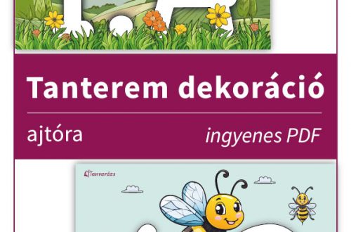 Méhecskés tanterem dekoráció ajtóra – ingyenesen letölthető PDF, ami vidámságot és barátságos hangulatot visz az osztályterembe.