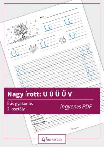 A nagy írott u, ú, ü, ű, v betűk gyakorlására készült feladatlap.