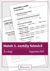 Matek 3. osztály felmérő feladatlap, amelyen összeadás, kivonás, szorzás és szöveges feladatok láthatók.